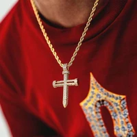 

Luxury Hip Hop Necklaces & Nail Cross Pendants CZ Cubic Zirconia Paved Bling Iced Out Necklaces Men