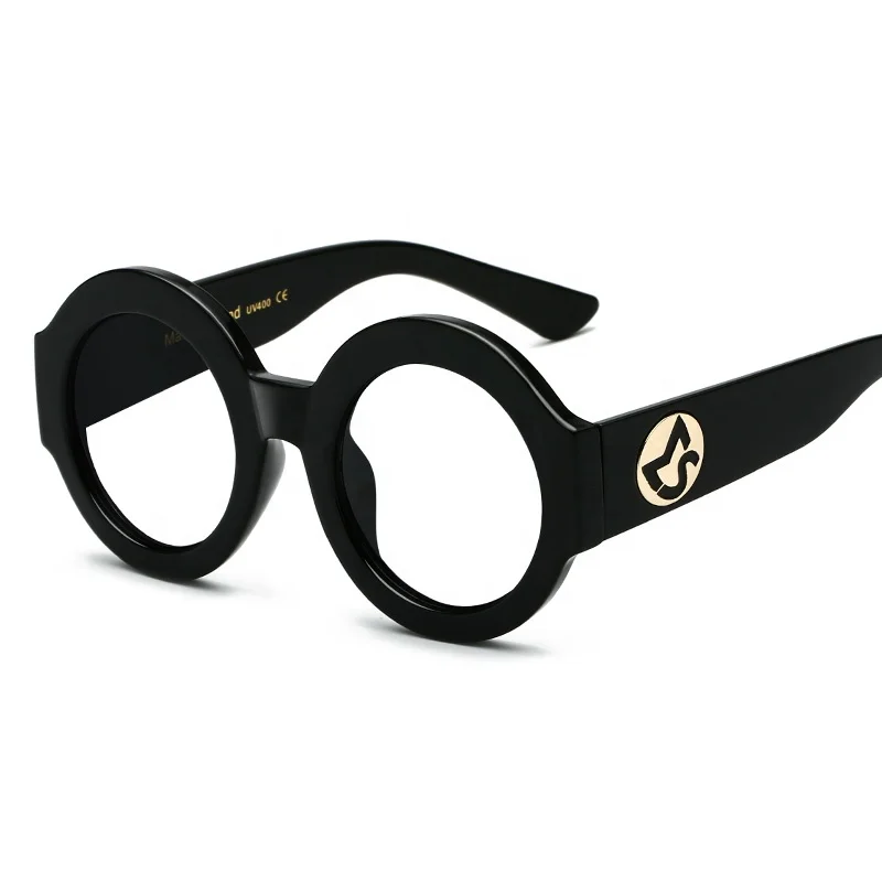 

Custom Logo Spectacle Clear Lens Female Brand Stylish Eyeglasses Round Optical Frame