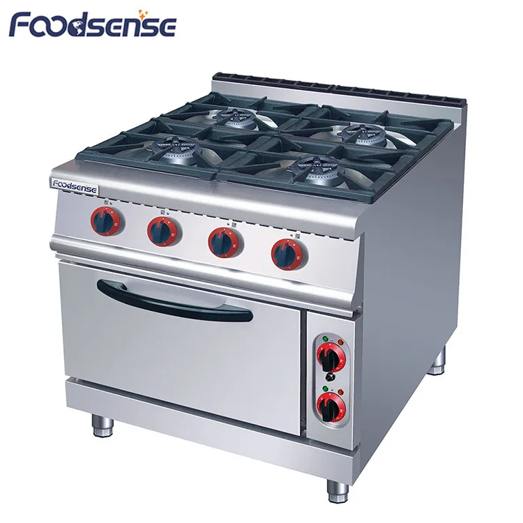 Freestanding 4 burner gas stove and griddle oven combo table gas stove for restaurant
