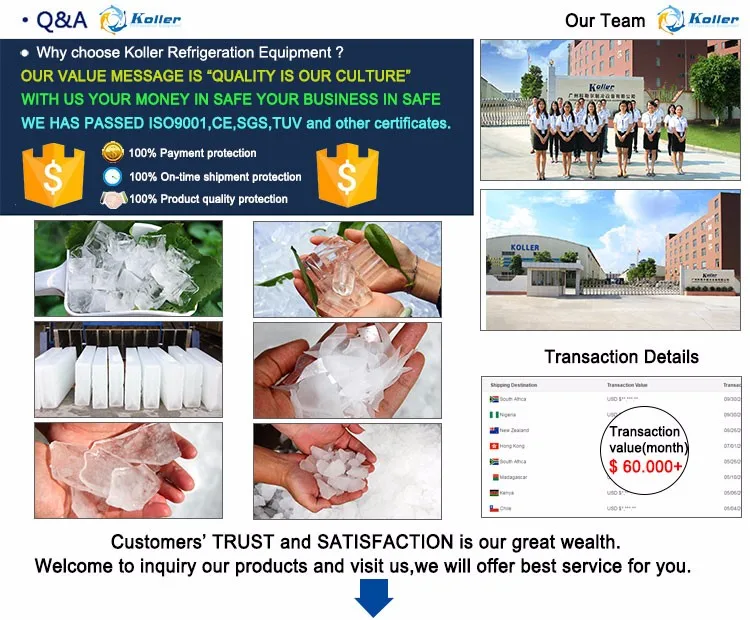 Koller Automatic Crystal Ice Machine 1 Ton Ice Cube Making Machine With