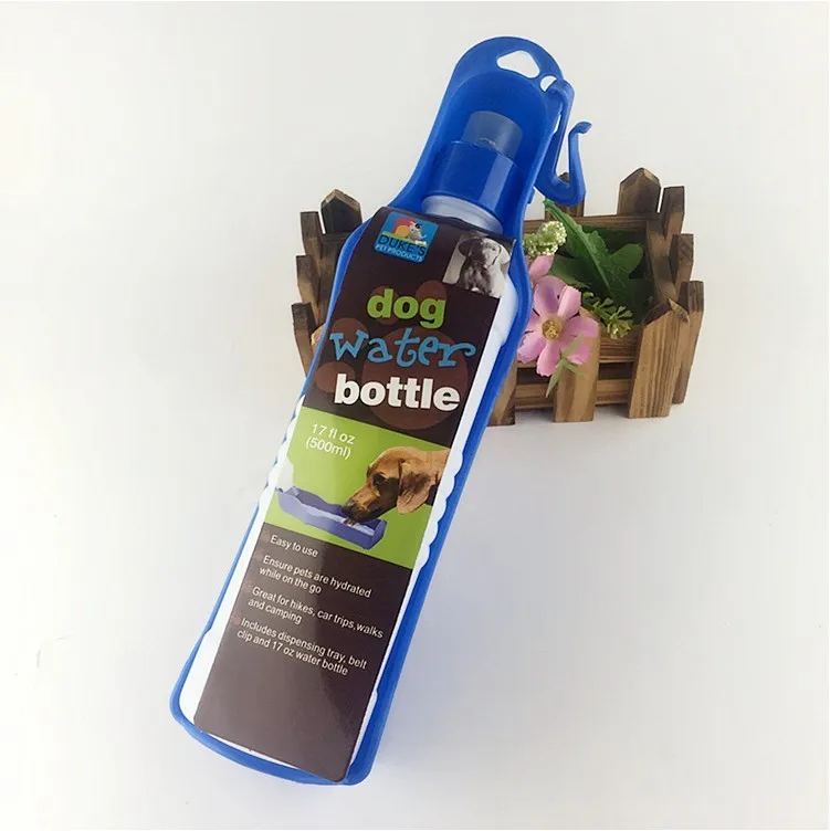 17oz Plastic Dog Water Bottle, Pet Plastic Bottle, Dog Bowl Portable