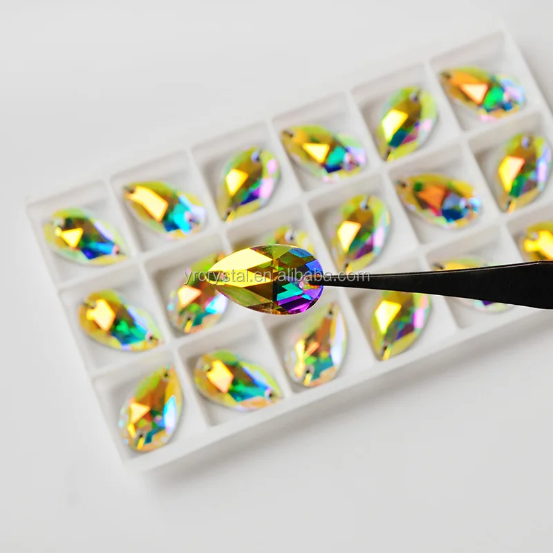 3230 Teardrop Ab Color Glass Rhinestones Wholesale Sewon Rhinestone