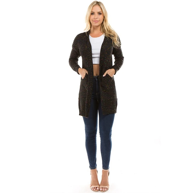

2019 Casual Wear Woolen Sweater Designs For Ladies Long Cardigan Women, Tom7011 black;gray;dark blue
