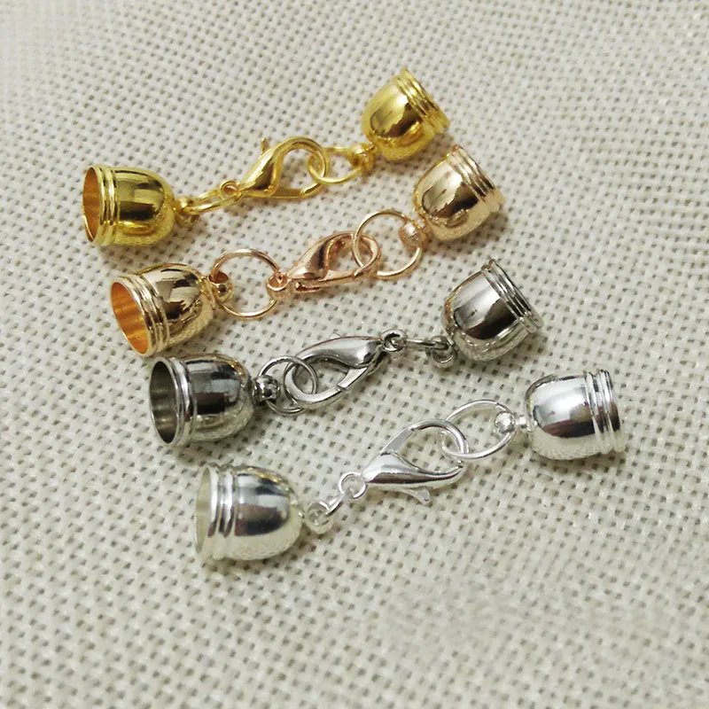 Jewelry Findings Spring Ring Clasp With 2 End Cap Connectors For Jewelry Findings Spring Ring Clasp With 2 End Cap Connectors For Bracelets Shipping Free 300pcs