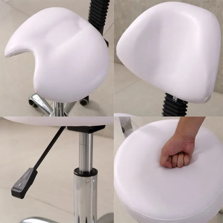 beauty salon barber adjust height cutting saddle stool with backrest