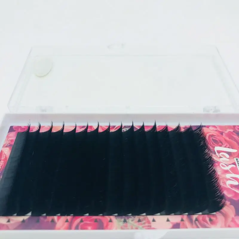 

Private Label Russian Volume Silk Mink Volume Lashes Blooming Eyelash Extension, Black/variety color