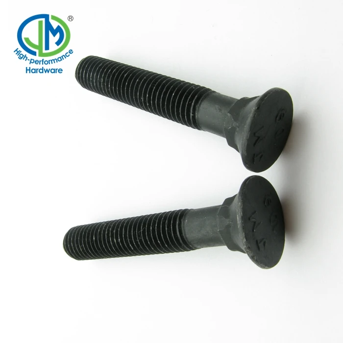 3-1//4 Carbon Steel Plow Bolt with Plain Finish; PK10