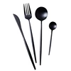 black wholesale 18/10 stainless steel portugal rose matte gold royal wedding gift cutlery,knife and fork,flatware