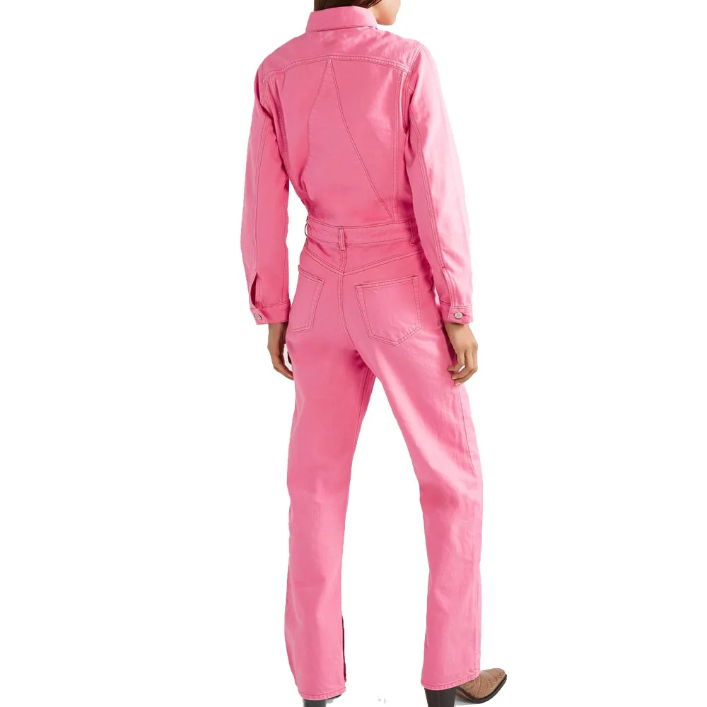 pink jumpsuit denim