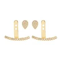 

Fashion 925 silver diamond party earrings pearl ear jacket earrings for women