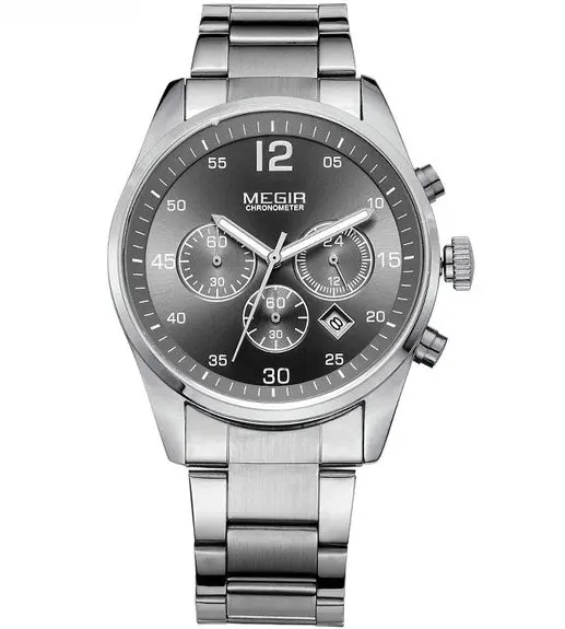 

Megir 2010 Calendar Sports Chronograph Stainless Steel Men's Watches Waterproof Military Quartz Watch Relogio Masculino Relojes, 4 color for you choose