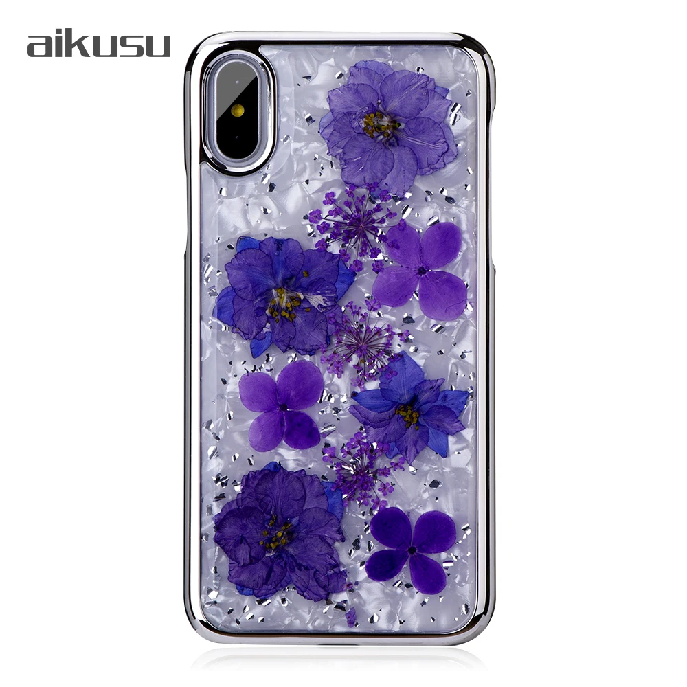 

Ladies and girls handmade real flower for iphone 6 glitter phone case cover