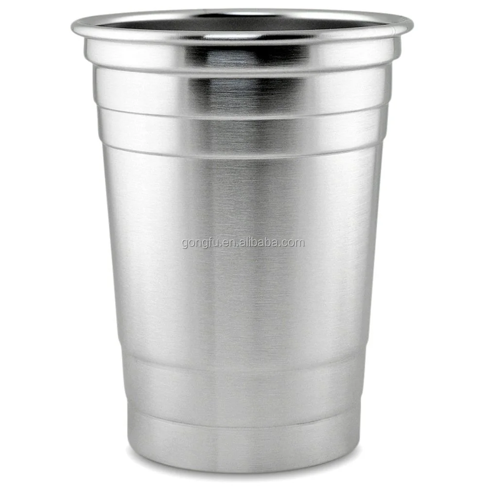 

16OZ STAINLESS STEEL BEER PONG KIT pint cup single wall metal beer party cup, Customized color