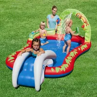 

Bestway 53051 hot multi-function portable outdoor kids inflatable plastic spray swimming pool with slides and toss