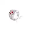 Custom luxury 925 sterling silver women's jewelry ruby ring