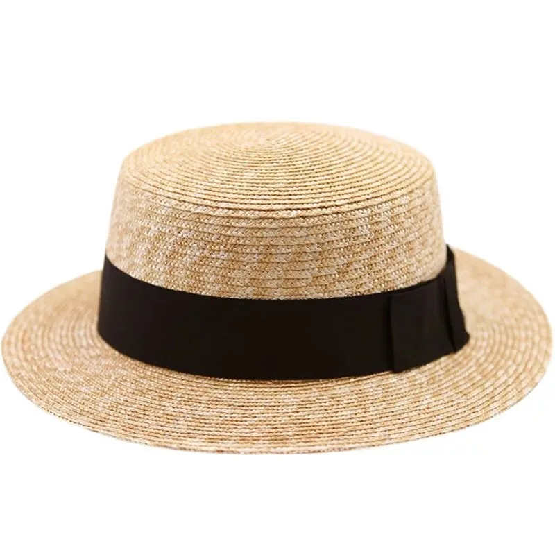 Hot Sale Japanese Style Custom Boater Straw Hat With Bowknot For Lady ...
