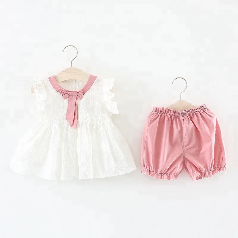 

Baby Girls Suits Newborn Dress Clothes New Cute Sleeveless Girl Dress + PP Pants infant 2pcs Baby Clothing Sets, N/a