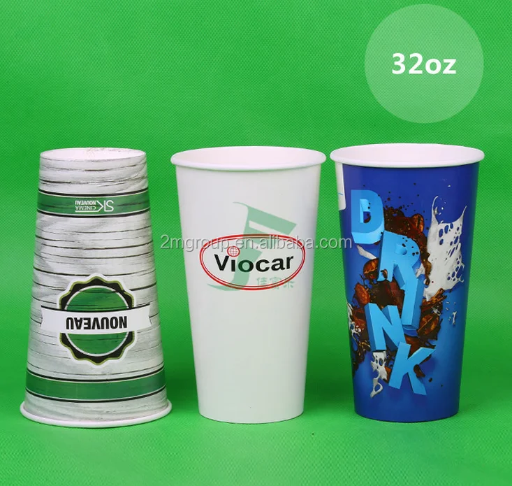 Disposable Logo Printed 16oz Double Wall Kraft Paper Coffee Cup With