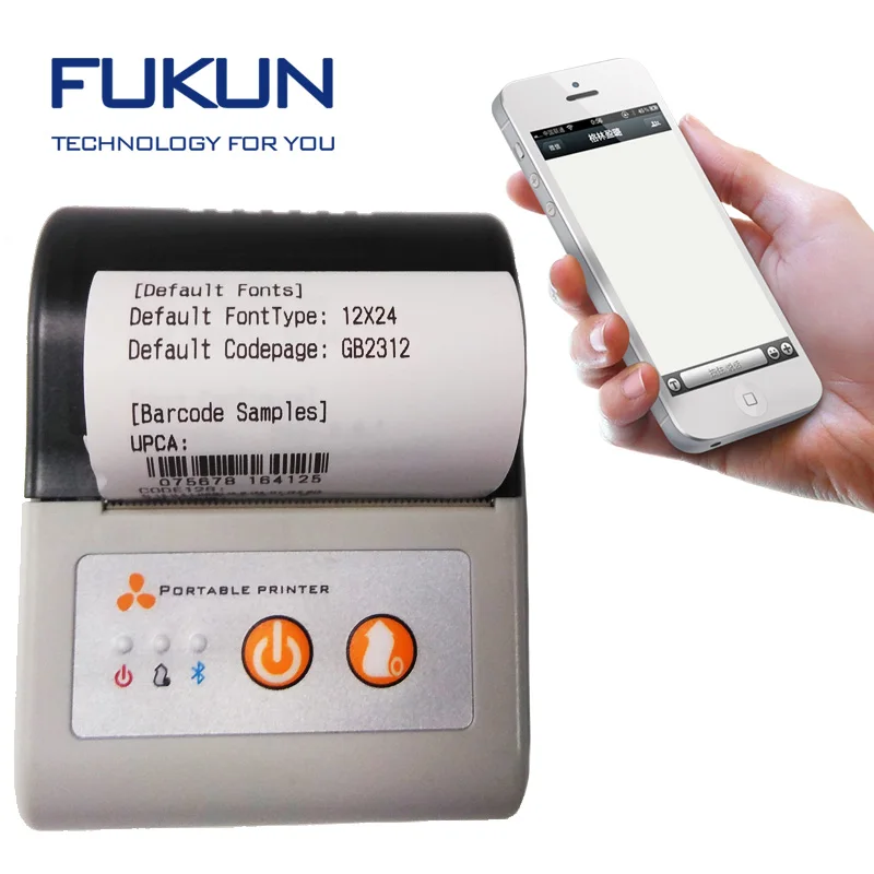 

Mini portable thermal printer 58mm Android Handheld Bluetooth POS Thermal Printer, White