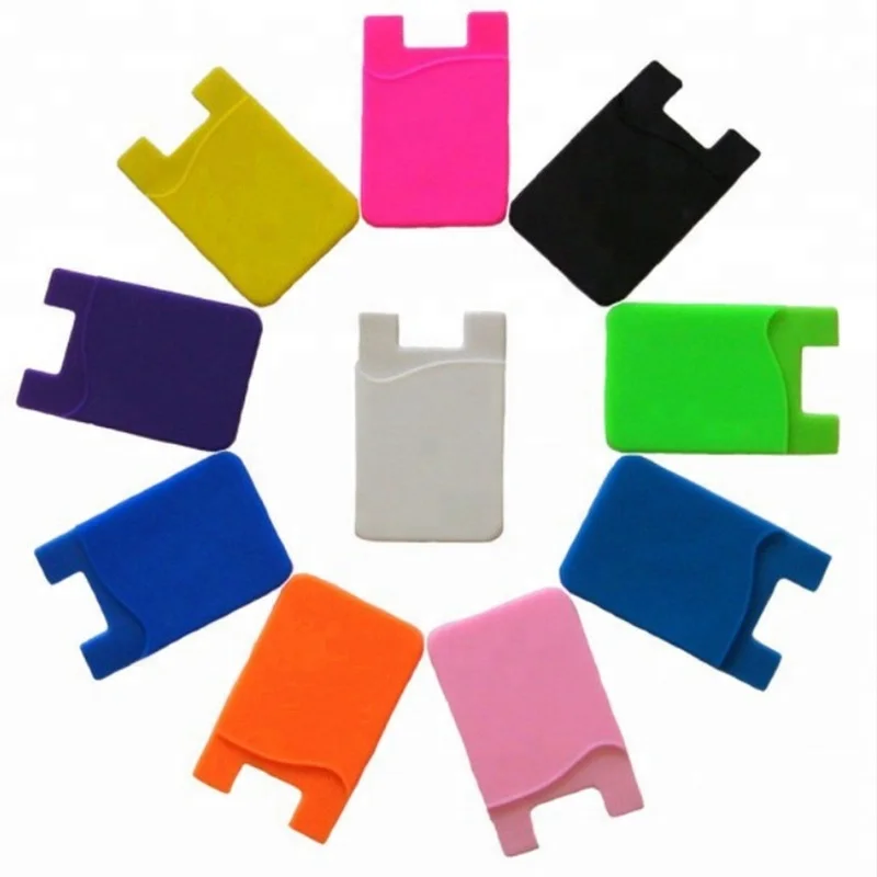 Newest style mobile card holder Wholesale Fashionable Soft Silicone smart Cell Phone Wallet