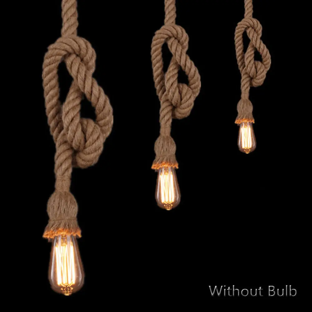 Retro Vintage Rope Loft 1m 2m 3m 4msingle Heads Retro Rope Loft Vintage Lamp Bedroom Dining Room Pendant Hand Knitted Rope Light Buy Rope