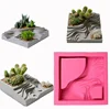 customized square stair silicone plant pot mold for flower pot cement concrete