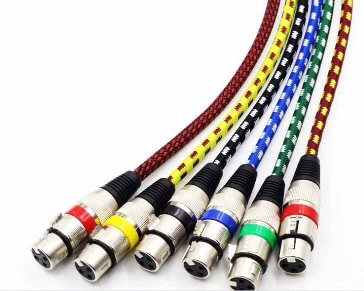 

customized nylon braided DMX 3pin 5pin XLR male to female microphone speaker Cable