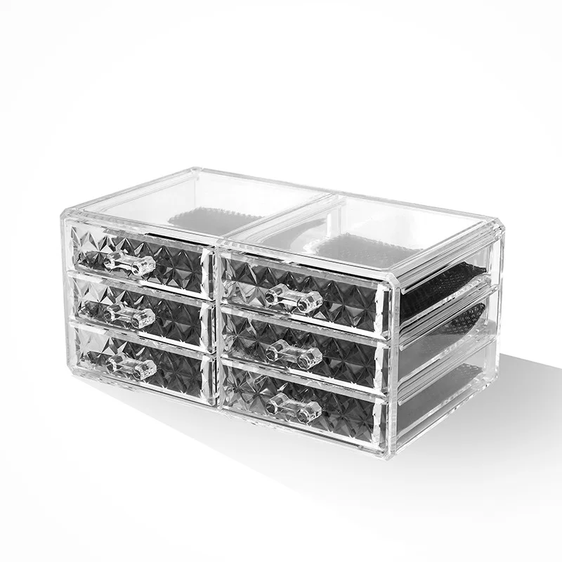 

Wholesale Plastic Cosmetic Case Organizer Combining Jewelry Holder Make up Cosmetic Storage Display Box