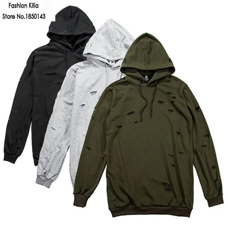 ripped distressed hoodie mens