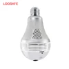 LOOSAFE 3MP 360 degree camera night vision wifi IP fisheye light bulb security cctv wireless camera