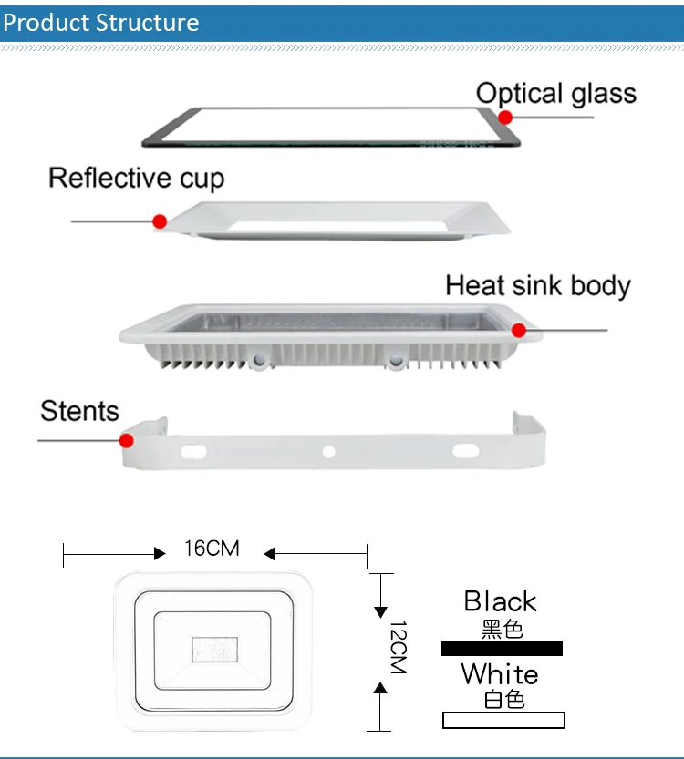 anti-corrosion waterproof led light housing / housing flood light