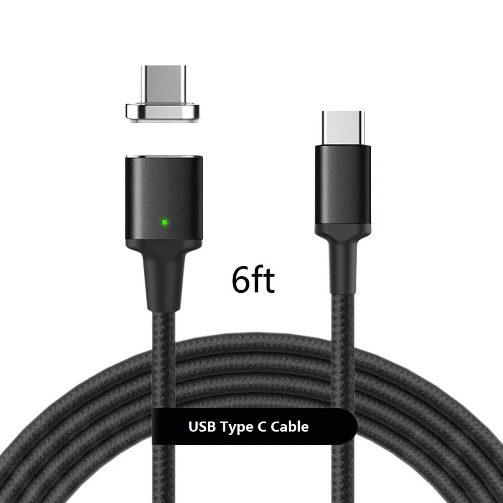 

Max 5A 100W 6ft Type C Charger Data Cable PD QC 3.0 USB-C to USB-C Magnetic Charging Cable for MacBook, N/a