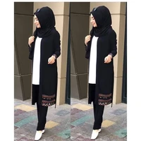 

Latest design malaysia muslim two pieces robe arab fashion set women dress