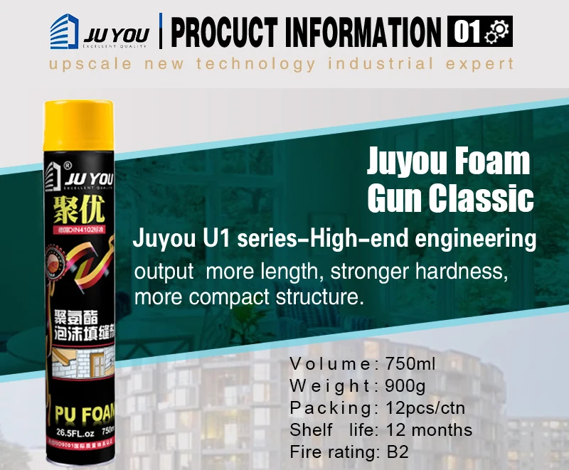 Eps Xps Boards Fix Use 750ml Pu Foam Spray Polyurethane Adhesive Foam