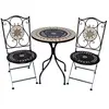 Metal Mosaic Round Garden Round Table Patio Outdoor Metal Table