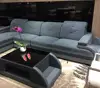 Evergo 2016 Modern Multifunctional Sectional leather Sofa set with music player, led light, bookcase, coffee table