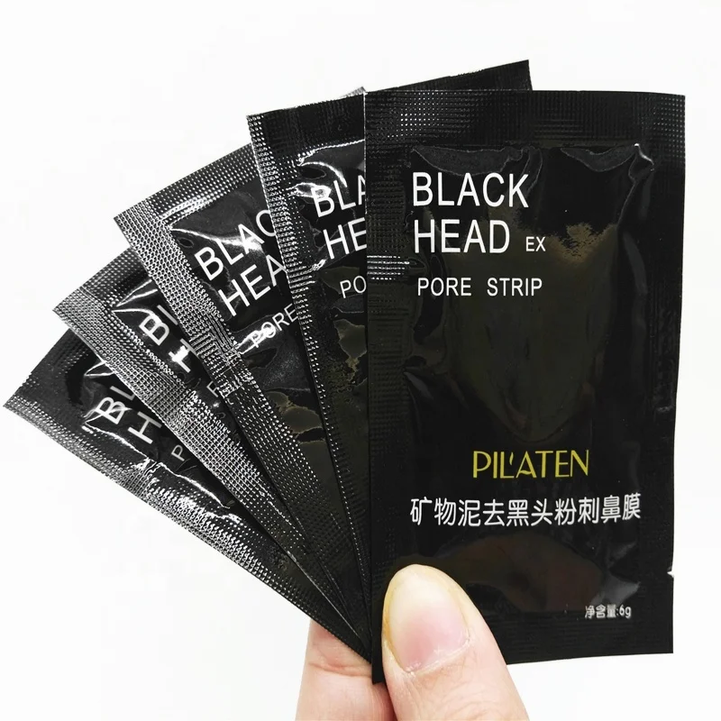 

Free Shipping 500bags PILATEN Black Suction Mask Black Nose Head Mask 6g, black head mask remover