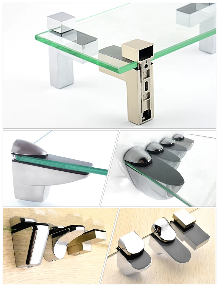 Wholesale bathroom adjustable zinc alloy corner bracket glass clamp