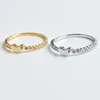 Gold and Silver Plating 925 Silver Heart Shape Simple Rings for Woman