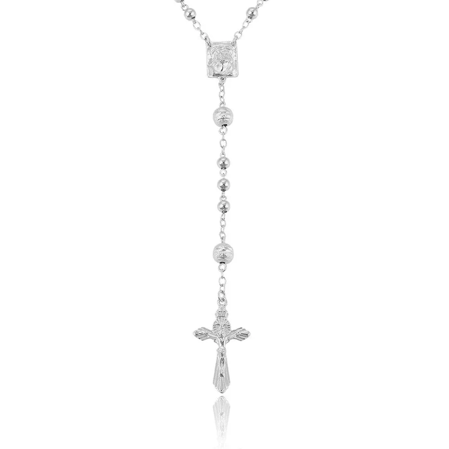 

43284 high fashion costume jewelry religious rosary necklace