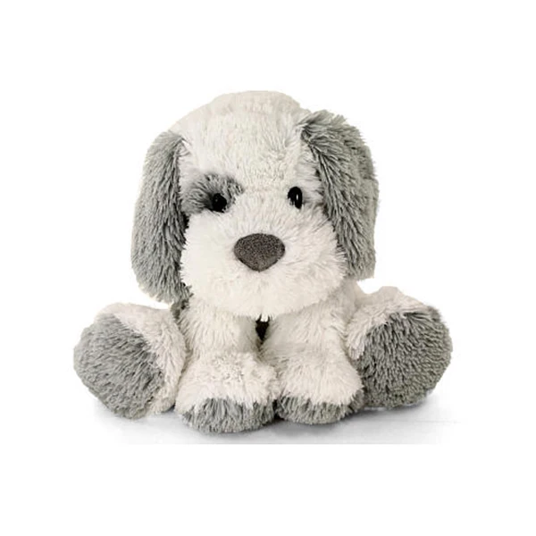 grey and white stuffed dog