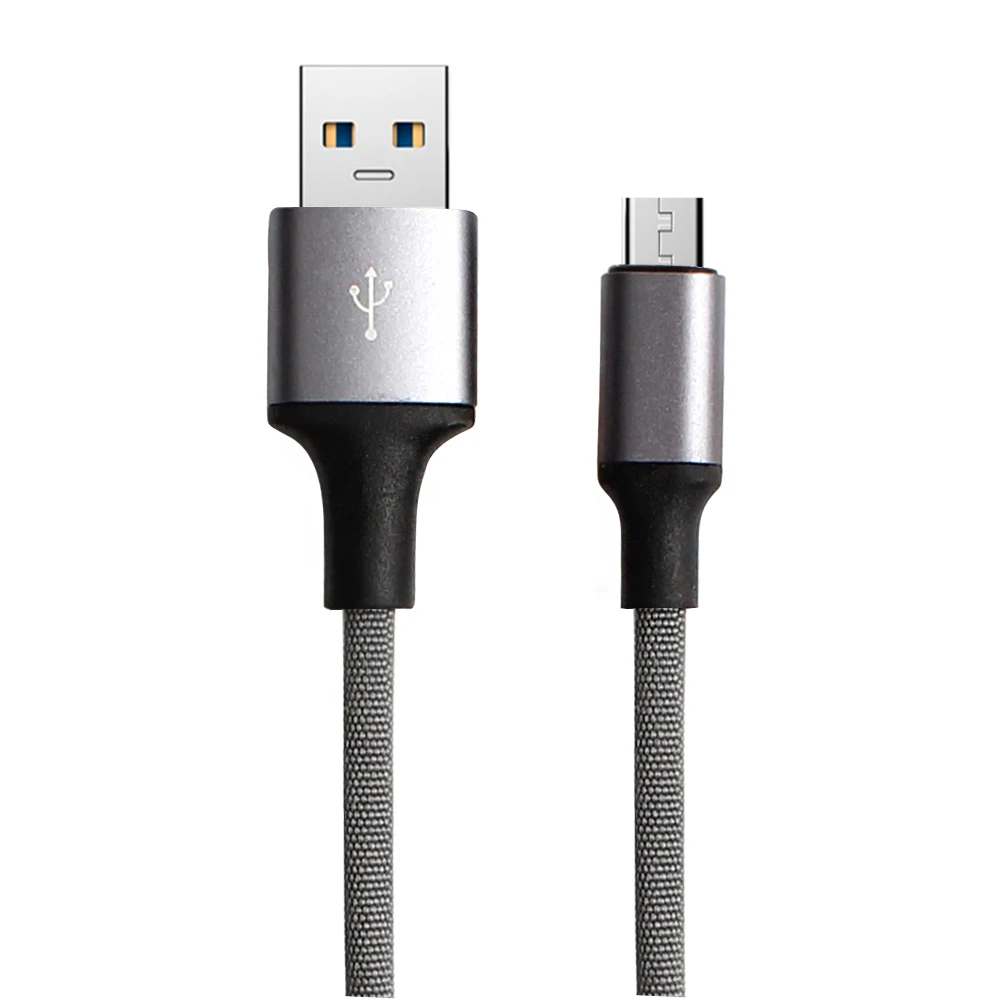 Nylon braided micro usb data cable data sync mobile phone charger cable for Samsung Android - idealCable.net