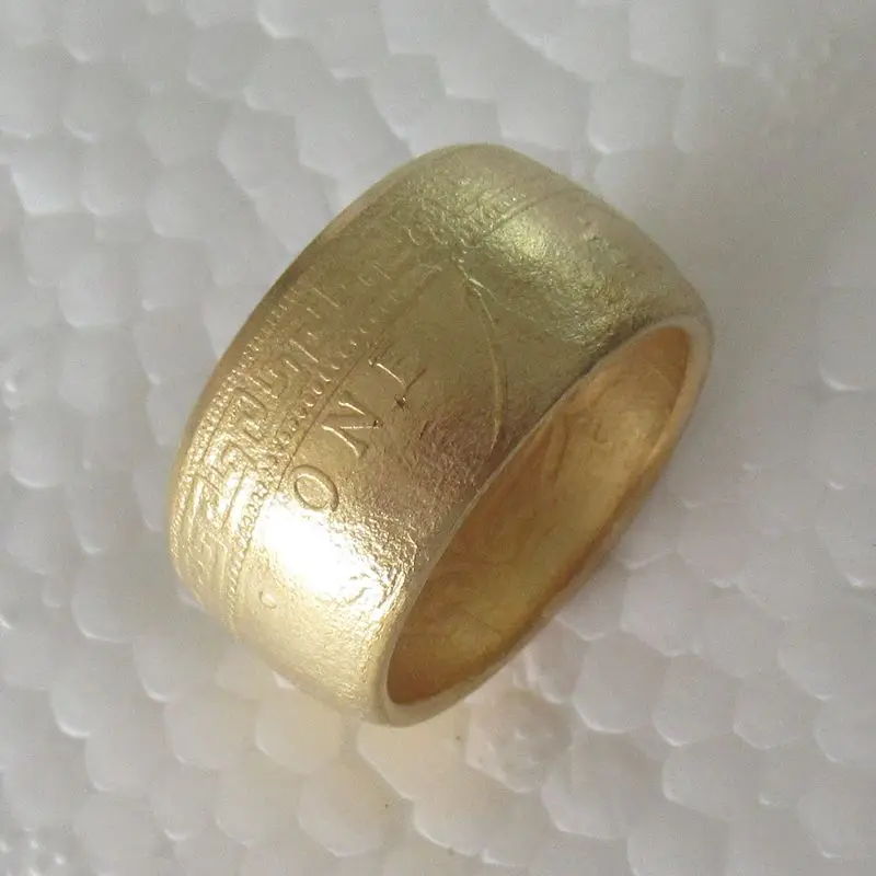 

Handmade from Chinese Coin 1911 Reproduction Gold Plated Ring Handcrafted US Size 9-16# Coin Rings