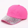 Cheap Ladies Sports Caps Rhinestone Crystal Rose Red Baseball Cap Hard Hat Summer Sun Hat
