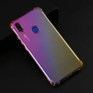 Rainbow Gradient Color 1.5MM Airbag Shockproof Soft Silicone TPU Mobile Cell Phone Cover Case For Xiaomi Redmi Note 7