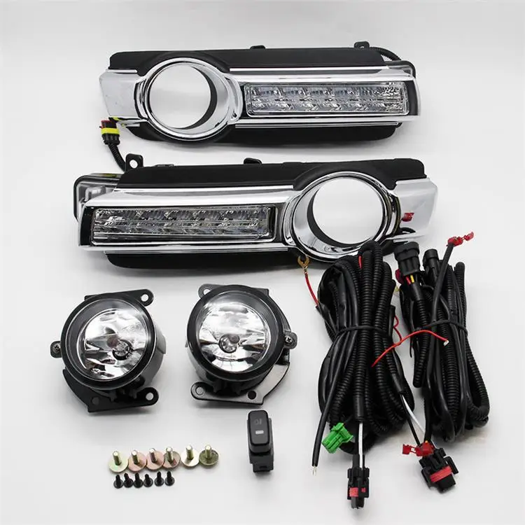 Led Daytime Running Light Drl + Fog Lamp For Mitsubishi Pajero V93 V97
