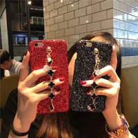 

luxury shinning glitter hand bracelet hard pc mobile phone case for iPhone11 pro 7 8 Plus X xs max glitter case for samusng s10