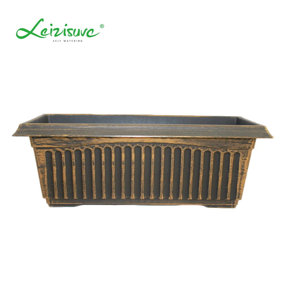 

Leizisure Painted Plastic Rectangle Flowerpots Custom Ordinary Garden Vegetables Growing Plant Pot