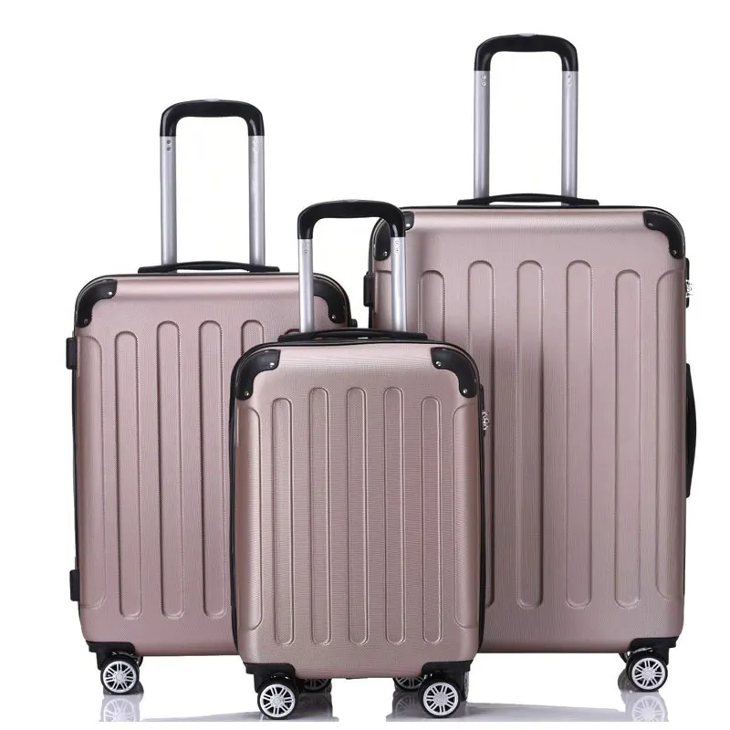 

fashionable hot selling trolley suitcase travel bags 3pcs luggage set, Black,silver,champagne,blue,pink,yellow