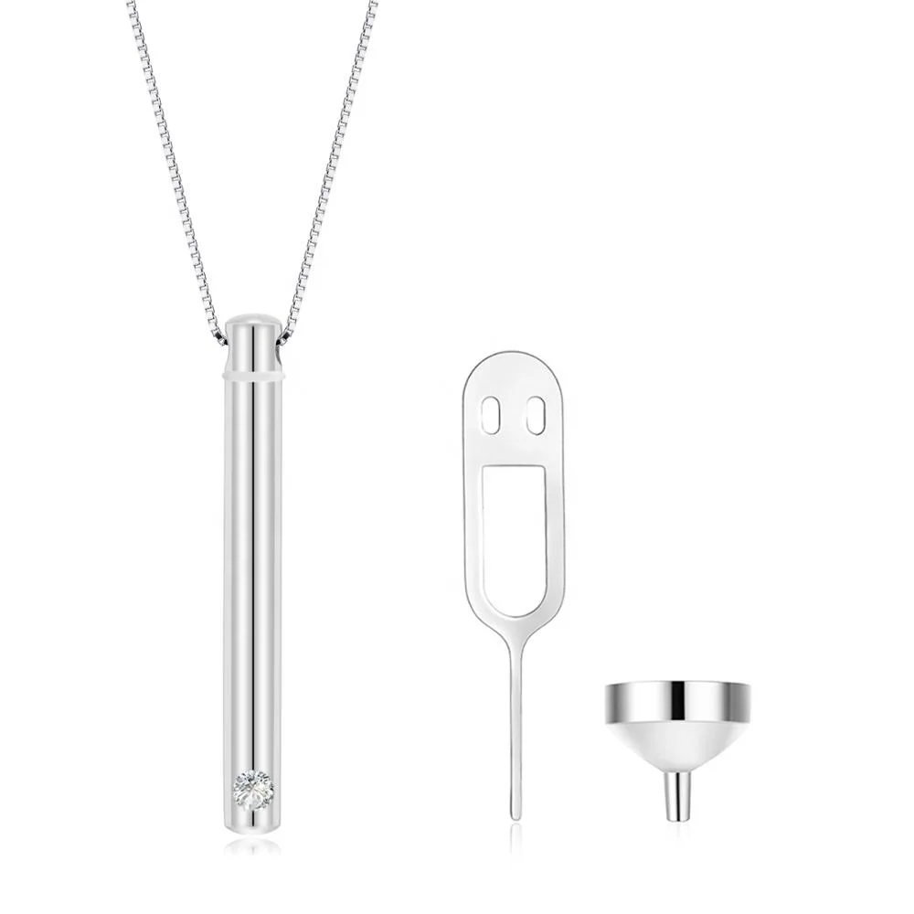 Cremation Urn Pendant Necklace for Ashes 925 Sterling Silver Remembrance Memorial Keepsake Jewelry